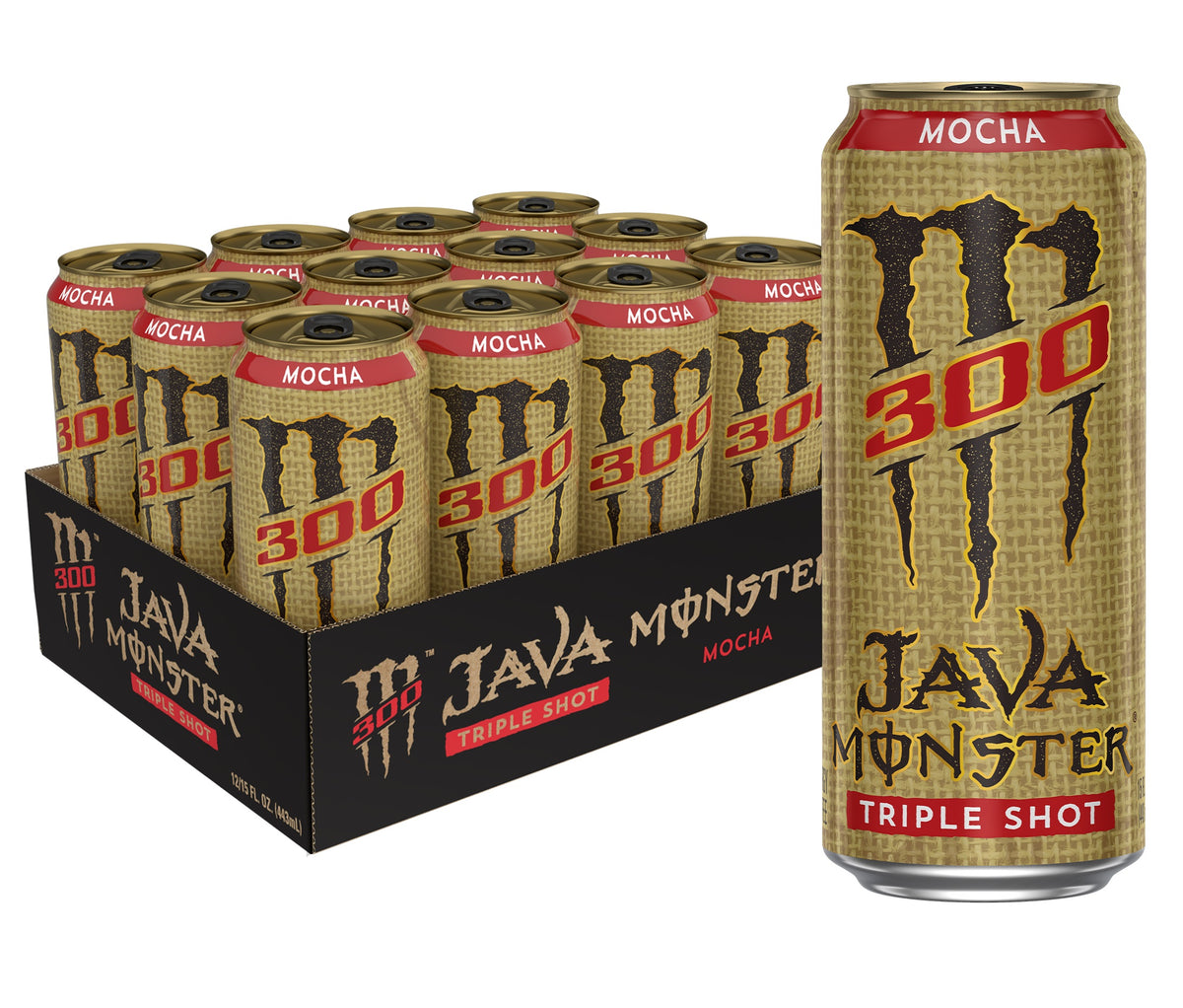 Monster Energy Java 300 Triple Shot Mocha, 15 Oz. Cans, 12 Pack