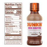 Dunkin' Mocha Iced Coffee Bottles, 13.7 fl oz, 12 Pack