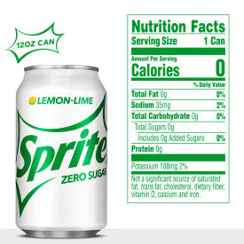Sprite Zero Sugar, 12 Oz. Cans, 24 Pack