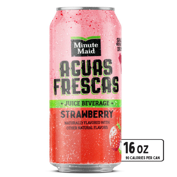 Minute Maid Aguas Frescas Strawberry 16oz. Cans, 24 Pack