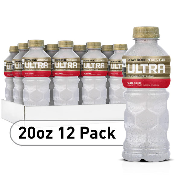 Powerade Ultra White Cherry, 20 Oz. Bottles, 12 Pack