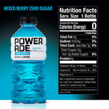 Powerade Zero Sugar Mixed Berry, 28 Oz. Bottles, 15 Pack