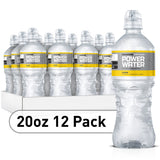 Powerade Power Water Zero Sugar Lemon, 20 Oz. Bottles, 12 Pack