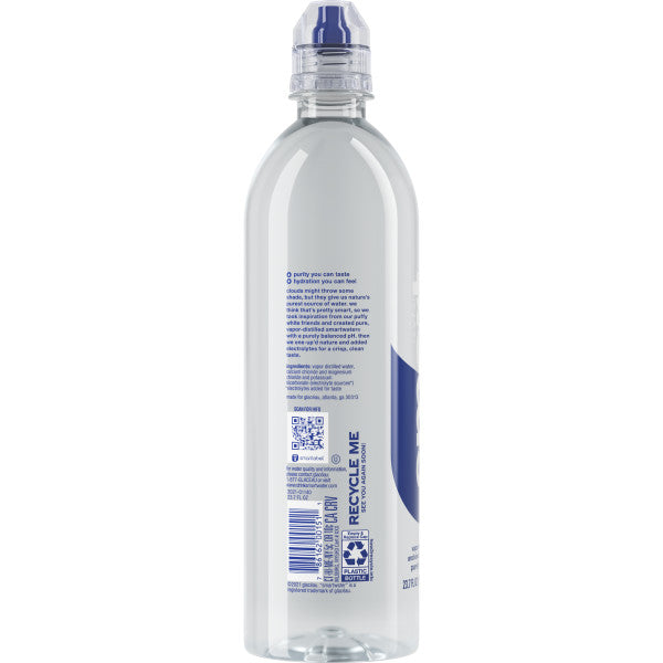 smartwater vapor distilled premium water, 700 ml, 24 count bottles