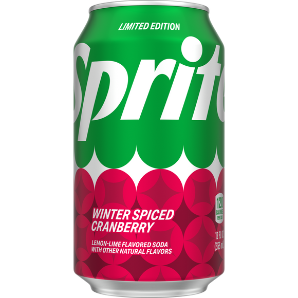 Sprite Winter Spiced Cranberry LTO, 12 Oz. Bottles, 24 Pack