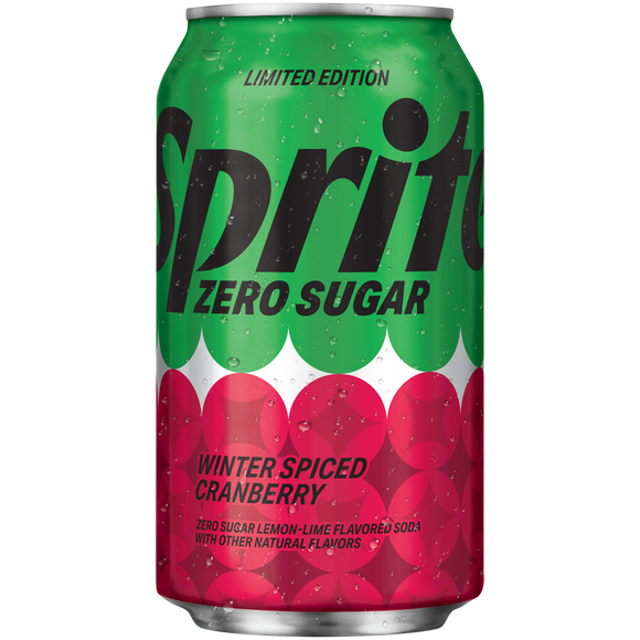 Sprite Winter Spiced Cranberry Zero Sugar LTO, 12 Oz. Bottles, 24 Pack