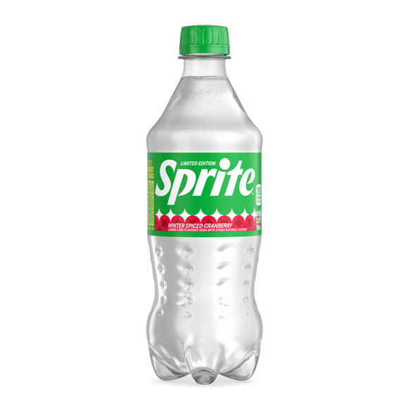 Sprite Winter Spiced Cranberry Zero Sugar LTO, 20 Oz. Bottles, 24 Pack