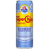 Topo Chico Sabores Blueberry With Hibiscus Extract Can, 12oz 24 pack