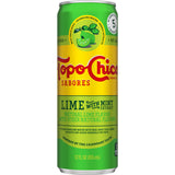 Topo Chico Sabores Lime with Mint Extract Can, 12oz 24 pack