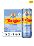 Topo Chico Sabores Blueberry With Hibiscus Extract Can, 12oz 24 pack