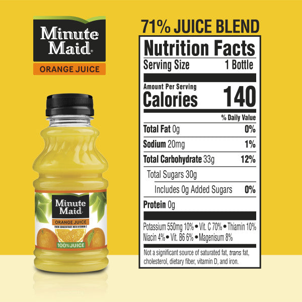 Orange Juice Nutrition Facts Oz Oz Orange Juice Nutrition Facts