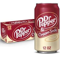 Dr Pepper and Cream Soda, 12 Oz. Cans, 24 Pack