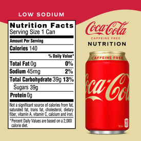 Coca-Cola Caffeine Free, 12 Oz. Cans, 24 Pack