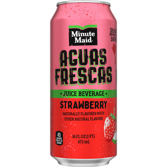Minute Maid Aguas Frescas Strawberry 16oz. Cans, 24 Pack