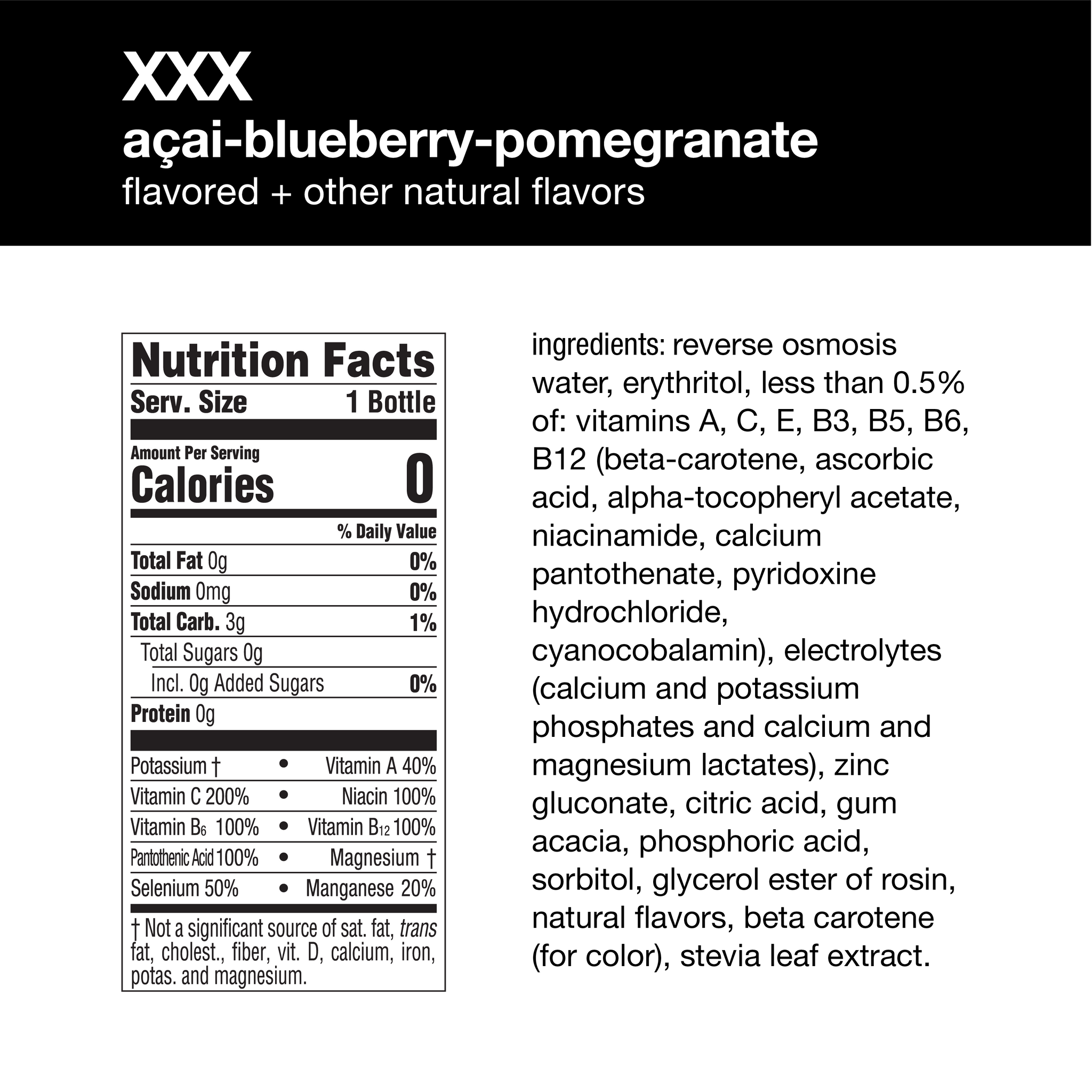 Vitaminwater XXX Acai, 20 Oz. Bottles, 12 Pack