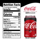 Coca-Cola Cherry Vanilla Zero Sugar, 12 Oz. Cans, 24 Pack