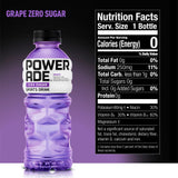 Powerade Zero Sugar Grape, 20 Oz. Bottles, 24 Pack
