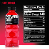 Powerade Fruit Punch, 20 Oz. Bottles, 24 Pack