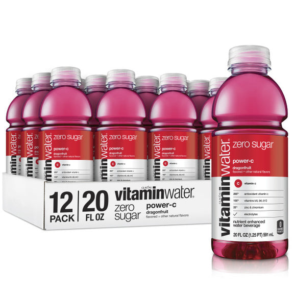 Vitaminwater Zero Sugar Power-C, 20 Oz. Bottles, 12 Pack