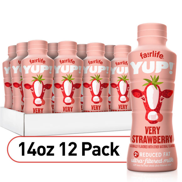 YUP! Strawberry Milk, 14 Oz. Bottles, 12 Pack