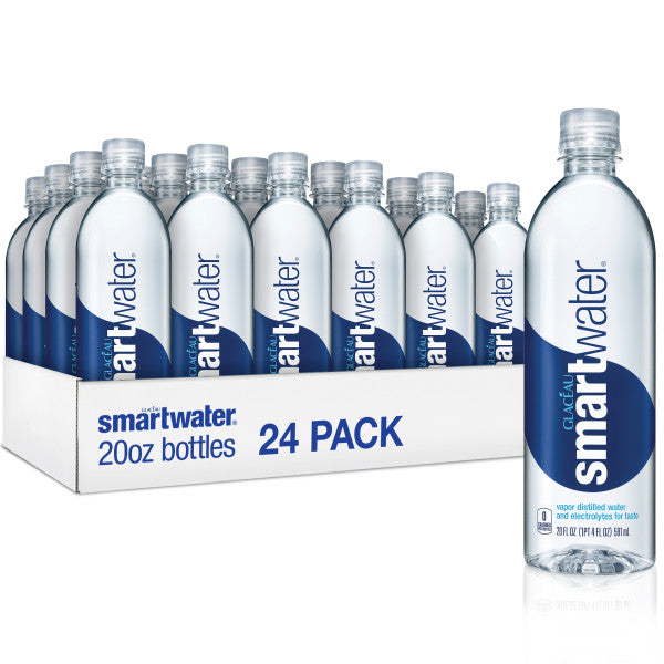 smartwater vapor distilled premium water, 700 ml, 24 count bottles